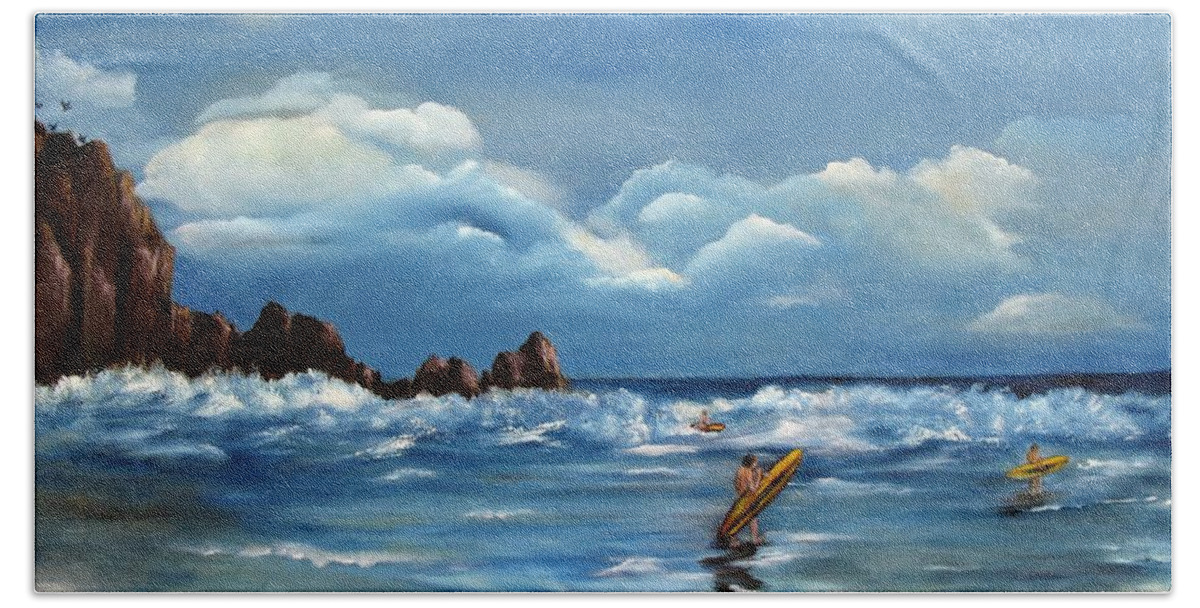 Ocean Beach Sheet featuring the painting Last ride by Carol Sweetwood