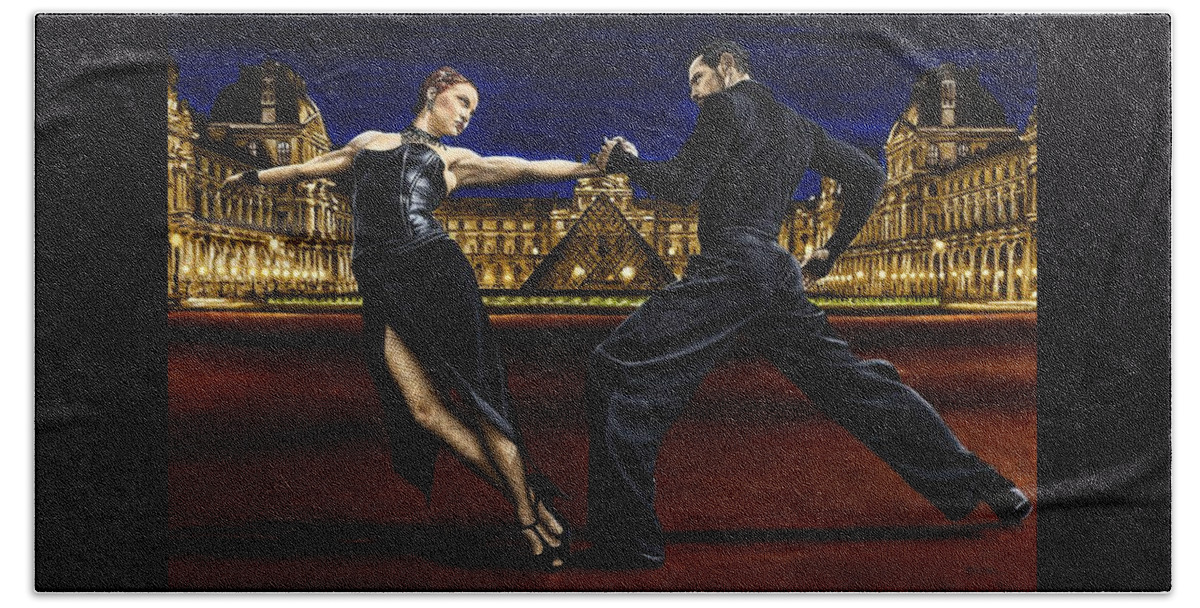 Tango Beach Towel featuring the painting Last Tango in Paris by Richard Young