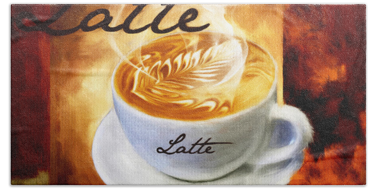 Coffee Beach Towel featuring the digital art Latte by Lourry Legarde