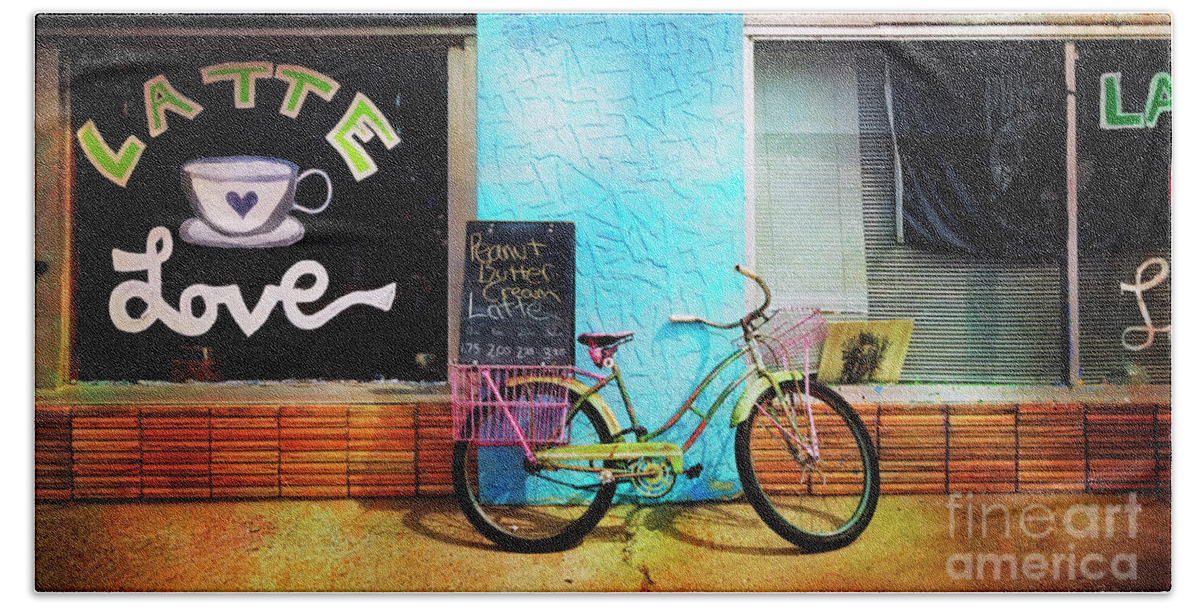 American Beach Towel featuring the photograph Latte Love Bicycle by Craig J Satterlee