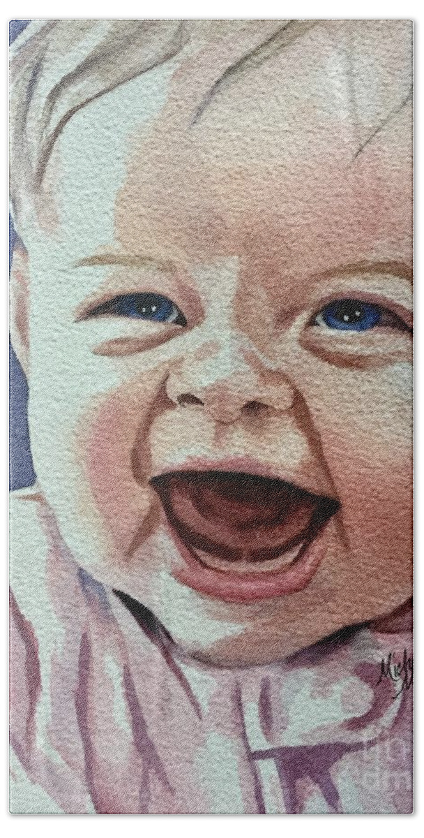 Child Beach Sheet featuring the painting Laughter by Michal Madison
