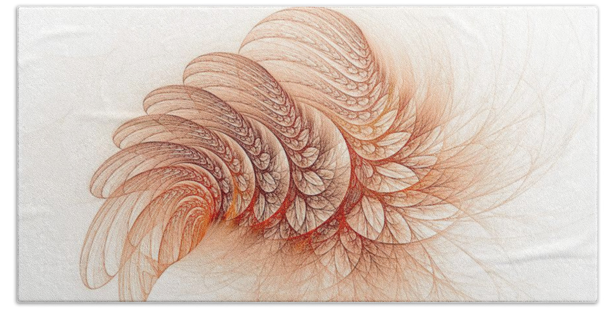  Beach Sheet featuring the digital art Leaves of the Fractal Ether-2 by Doug Morgan