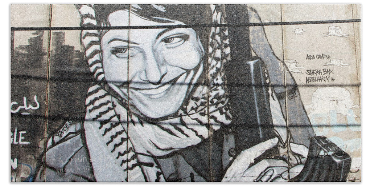 Leila Khaled Beach Towel featuring the photograph Leila Khaled by Munir Alawi