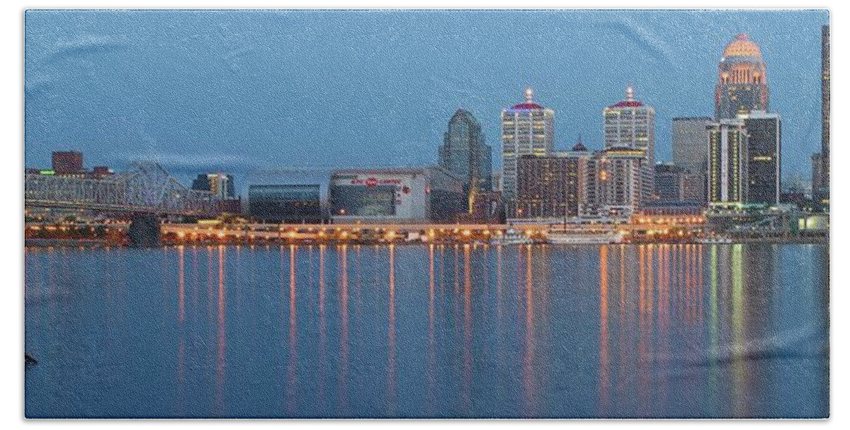 Louisville Beach Towel featuring the photograph Lengthy Louisville by Frozen in Time Fine Art Photography