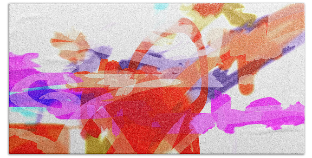 Color Forms Beach Sheet featuring the digital art Less Form by Judith Barath