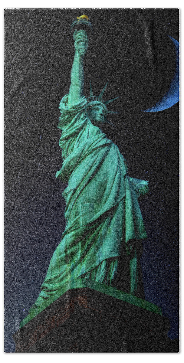 Moon Beach Towel featuring the photograph Let Freedom Ring by Darren White