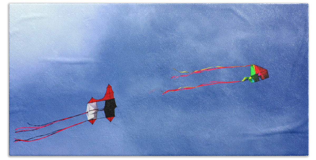 Kites Beach Towel featuring the photograph Let's Go Fly 2 Kites by Marie Jamieson
