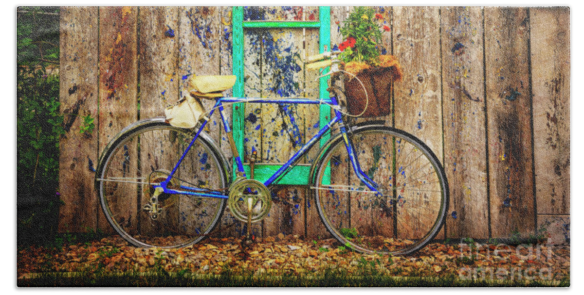 American Beach Towel featuring the photograph Lewistown Garden Bicycle by Craig J Satterlee