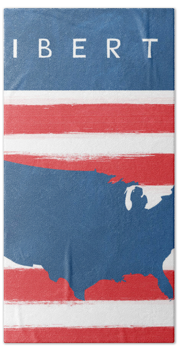 Liberty Beach Towel featuring the painting Liberty by Linda Woods