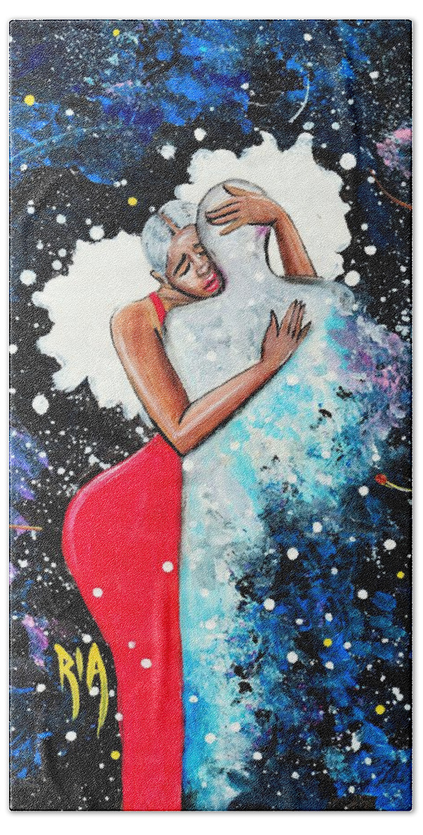 Love Beach Sheet featuring the painting Light Years For Love by Artist RiA
