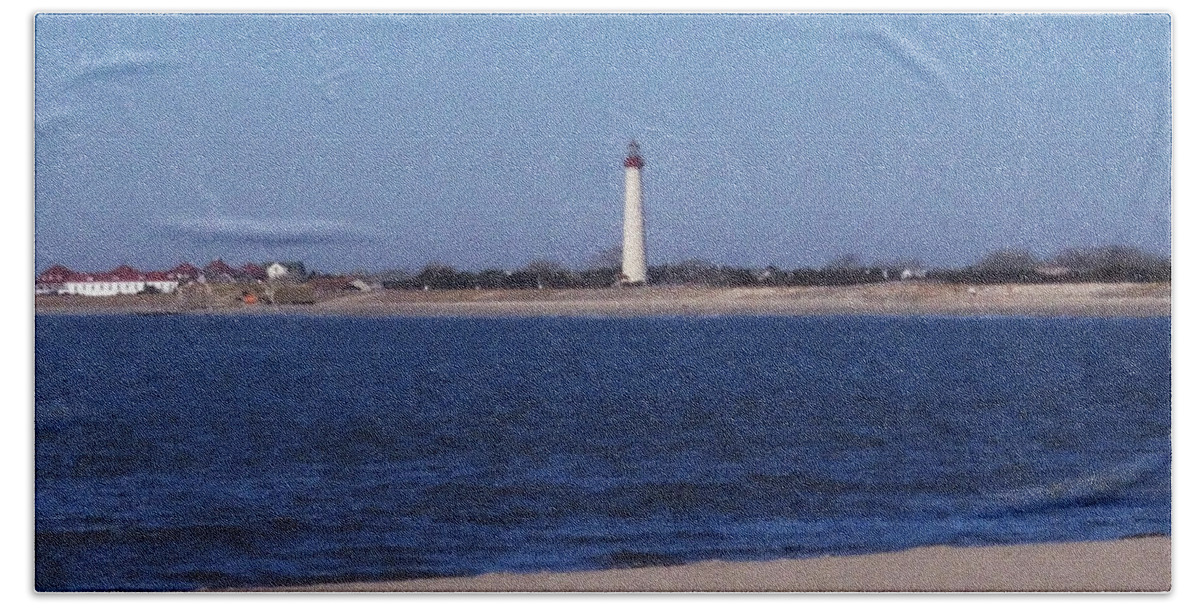 Lighthouse Beach Towel featuring the photograph Lighthouse at the Point by Pharris Art