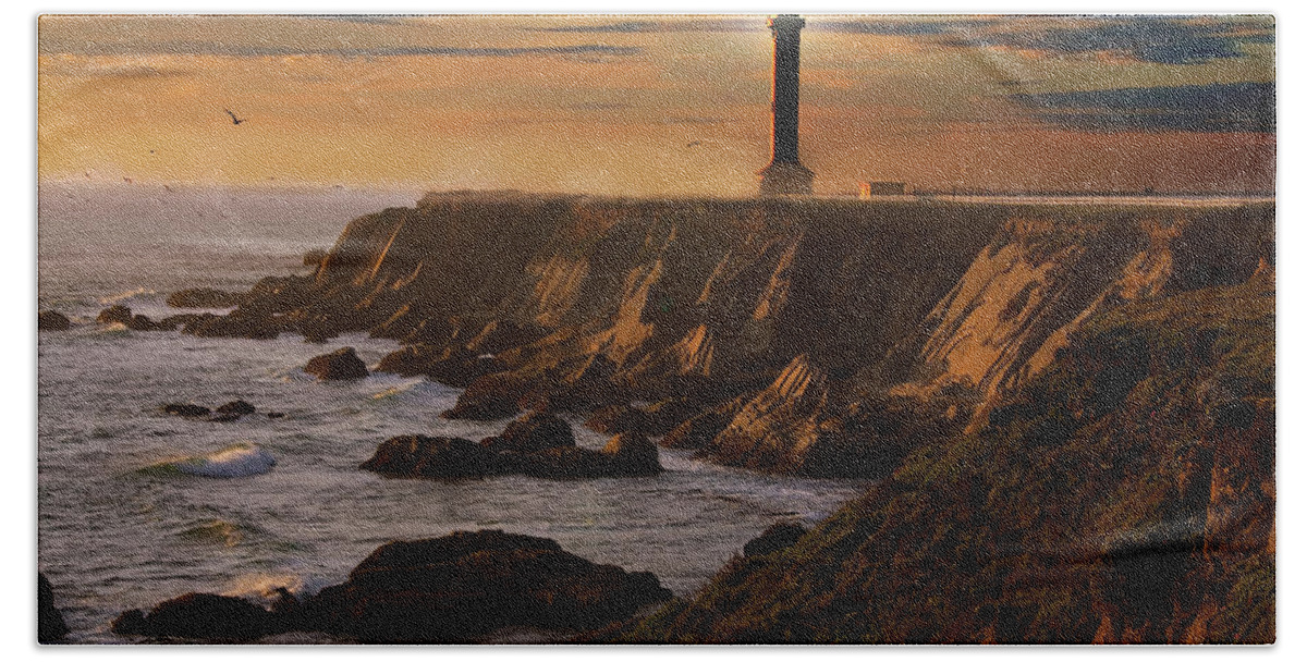 Lighthouse Beach Towel featuring the photograph Lighthouse by Harry Spitz