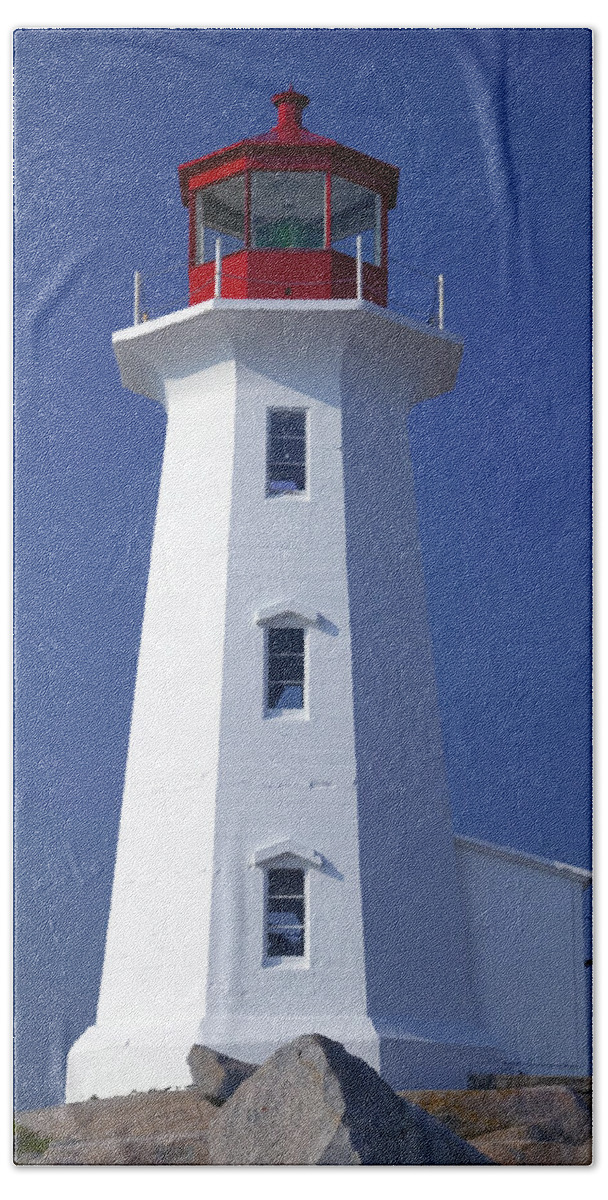 Lighthouse Beach Towel featuring the photograph Lighthouse Peggy's cove by Garry Gay