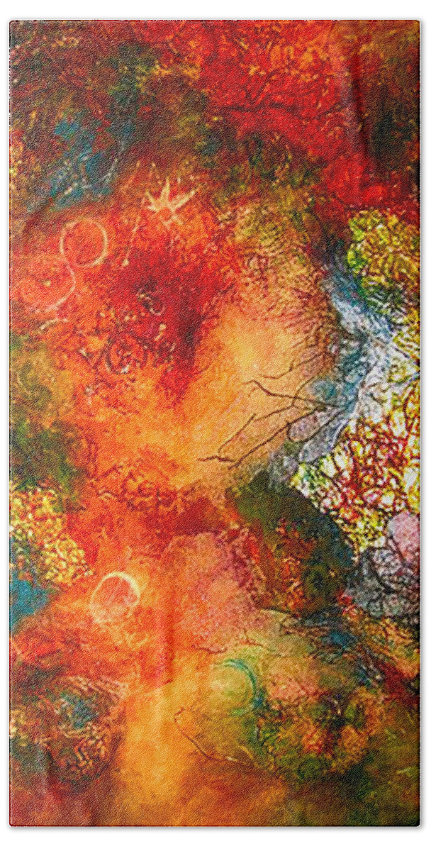 Cosmos Beach Towel featuring the mixed media Lightning in the Cosmos by Gerry Delongchamp