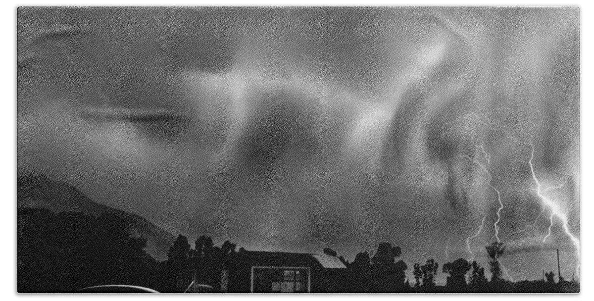 Snake River Ranch Beach Sheet featuring the photograph Lightning Storm over the Snake River Ranch, Wyoming by Wernher Krutein