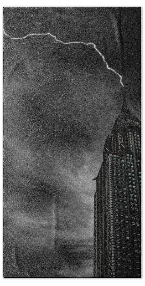 Lightning.lightning Strike Beach Towel featuring the photograph Lightning strike by Martin Newman