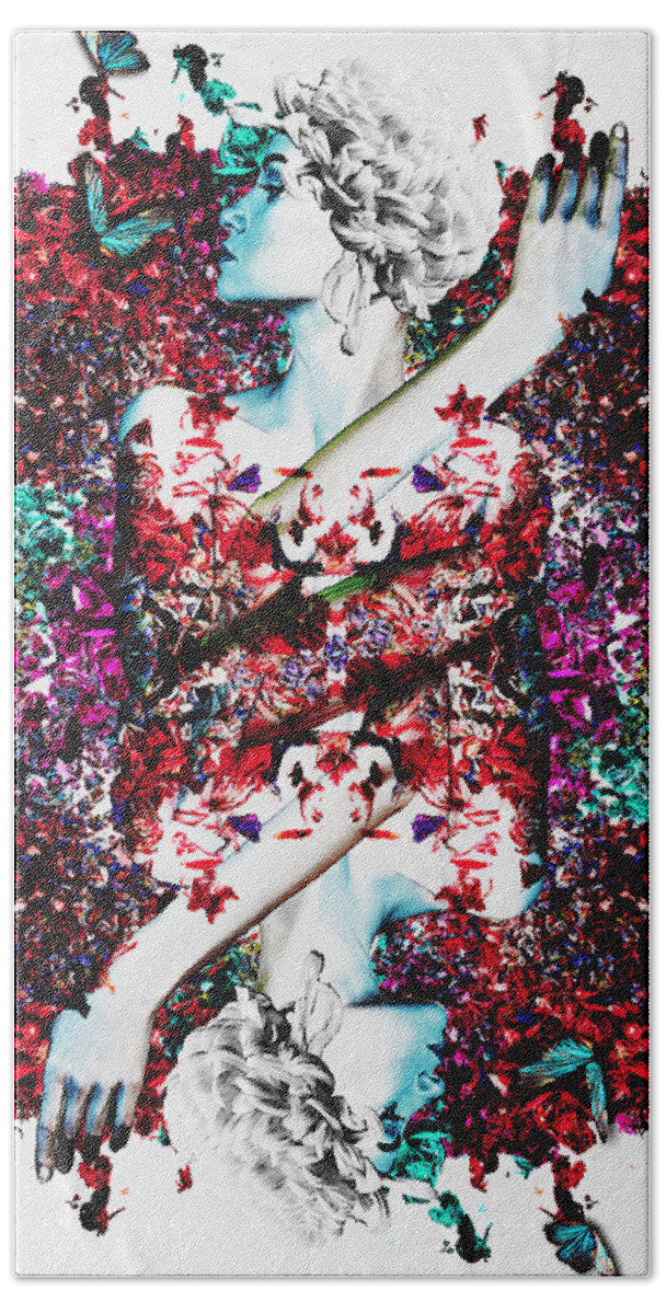 Vivid Beach Towel featuring the digital art Like flowering flowers by Arouse Works