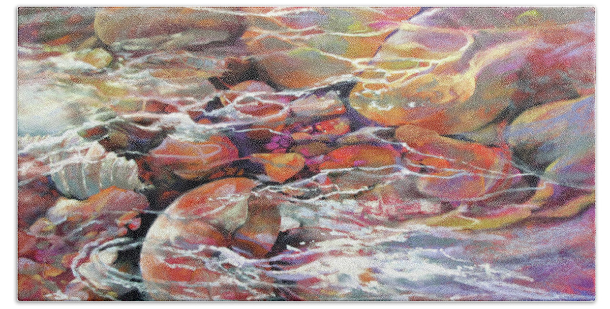 Pastel Beach Sheet featuring the painting Like Music Adrift by Rae Andrews