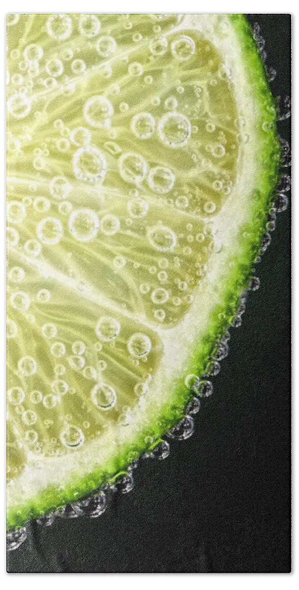 Lime Beach Towel featuring the photograph Lime Slice by Al Mueller