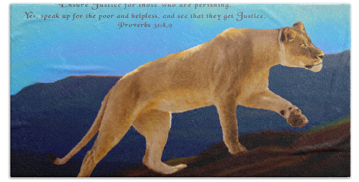 Lioness Beach Towel featuring the digital art Lioness Arise by Constance Woods