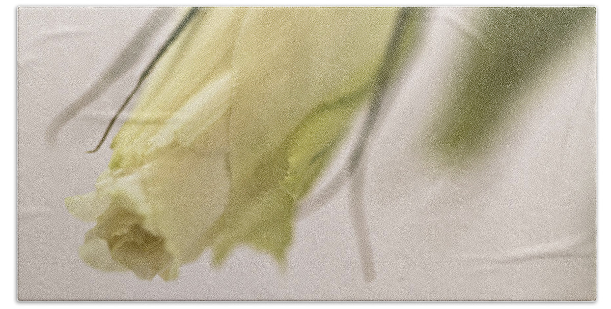 Lisianthus Beach Towel featuring the photograph Lisianthus Bud by Sandra Foster