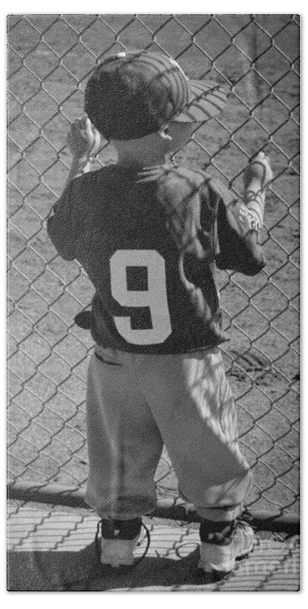 Baseball Beach Sheet featuring the photograph Little Brother by Leah McPhail