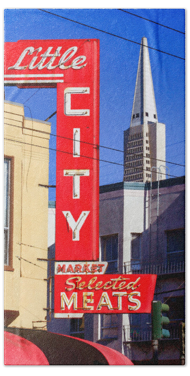 Bonnie Follett Beach Sheet featuring the photograph Little City Market North Beach San Francisco by Bonnie Follett