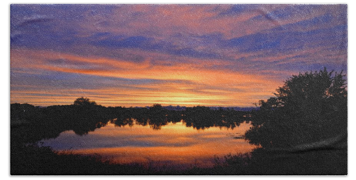 Sunset Beach Towel featuring the photograph Little Fly Creek Sunset 1 by Keith Stokes