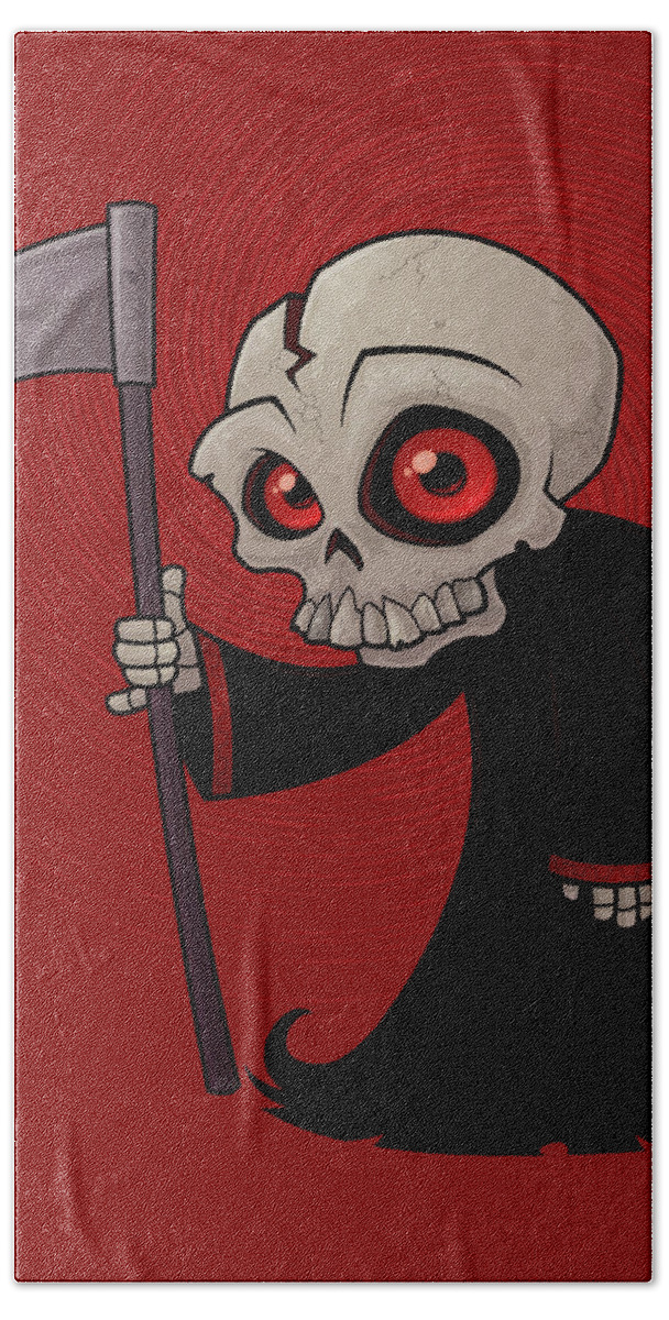 Grim Reaper Beach Towel featuring the digital art Little Reaper by John Schwegel
