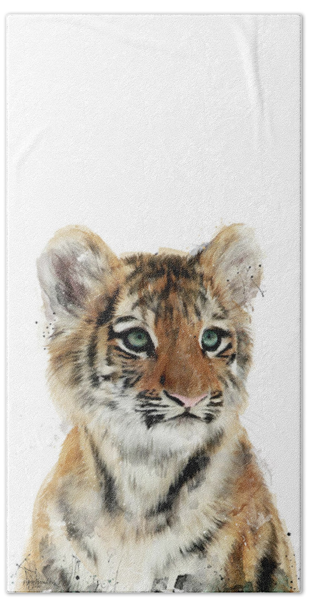Tiger Beach Towel featuring the painting Little Tiger by Amy Hamilton