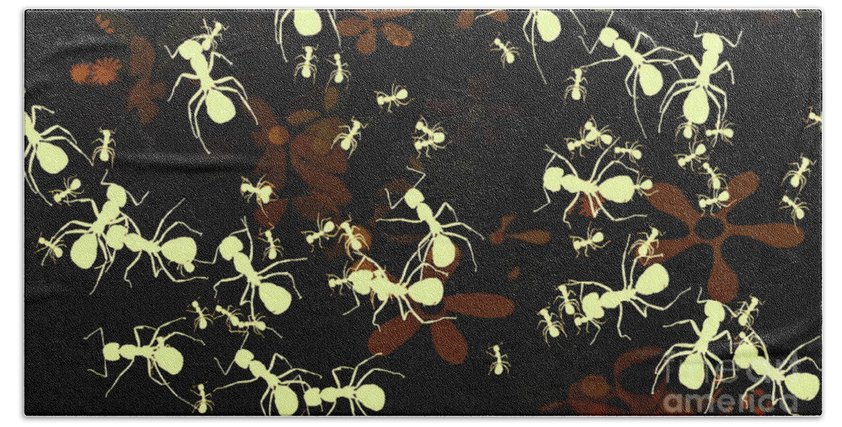 Digital Art Beach Towel featuring the digital art Lives of Ants by Tim Richards