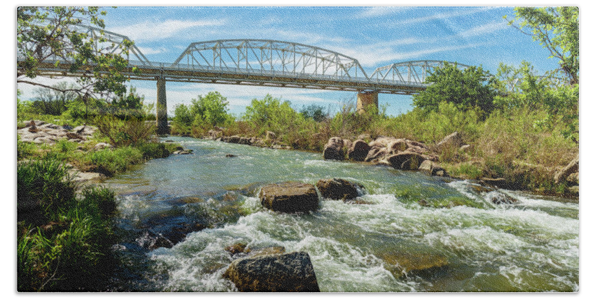 Highway 71 Beach Towel featuring the photograph Llano River by Raul Rodriguez