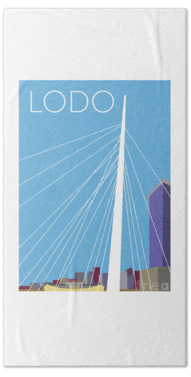Denver Beach Sheet featuring the digital art LODO/Blue by Sam Brennan