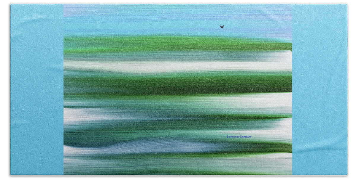 Abstract Beach Sheet featuring the painting Lone Crow by Lenore Senior
