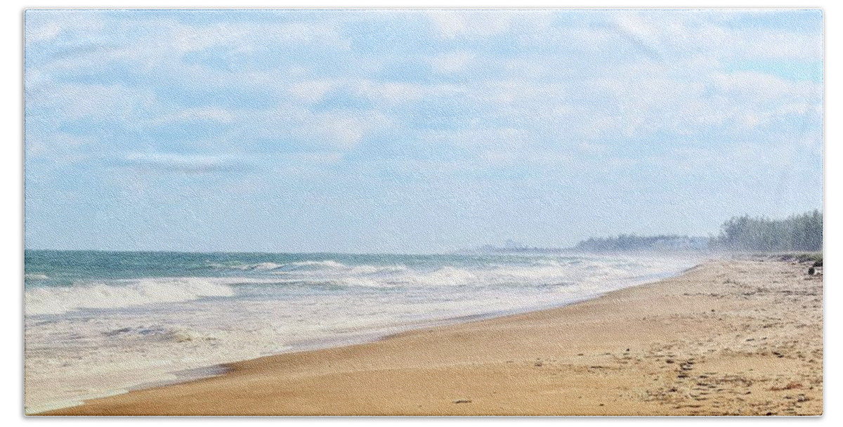 Beach Beach Towel featuring the photograph Lonely Beach by Vicki Lewis
