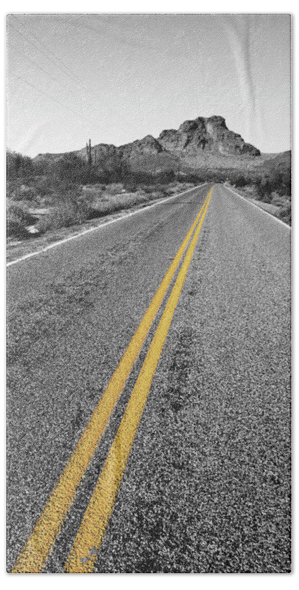 Arizona Beach Sheet featuring the photograph Lonely Road by Steven Myers