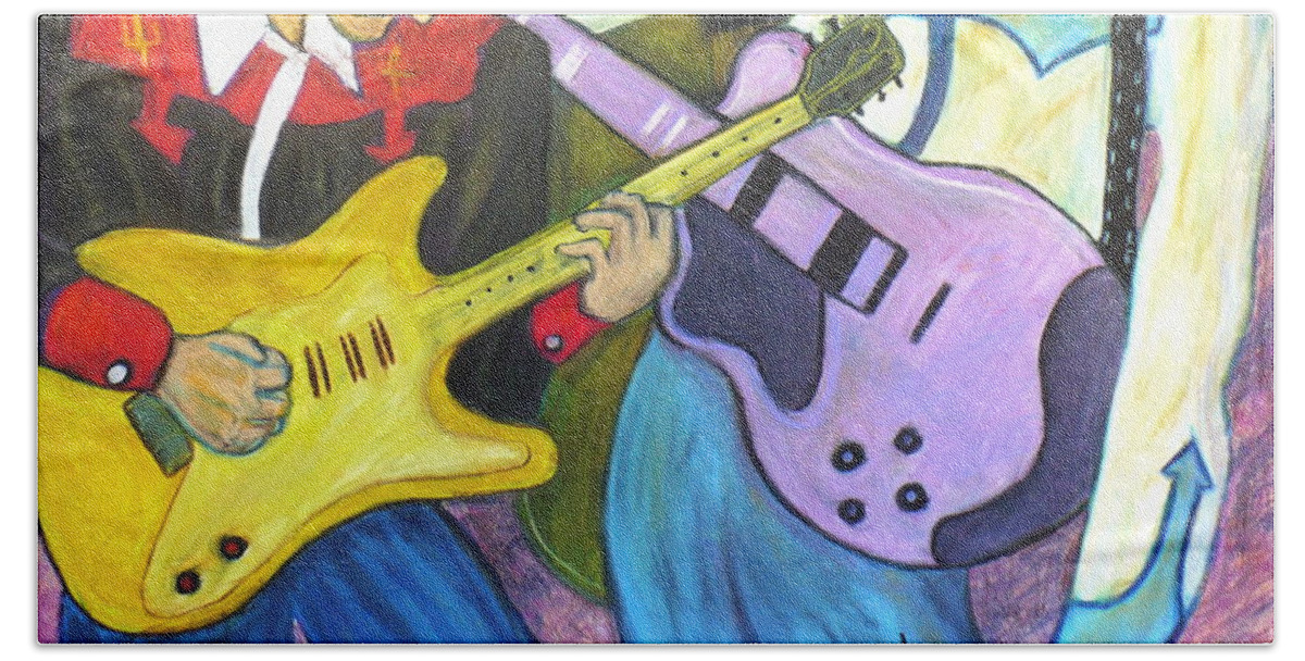 Painting Beach Towel featuring the painting Lonesome Blues by Todd Peterson