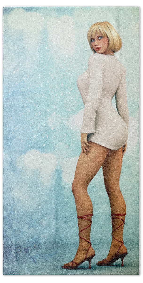 3d Beach Sheet featuring the digital art Long Legs by Jutta Maria Pusl