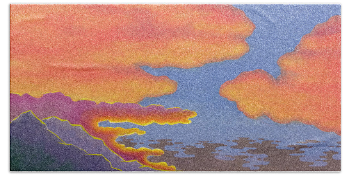 Sunset Beach Towel featuring the painting Look to the West by Jack Malloch