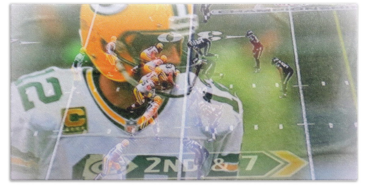 Green Bay Packers Beach Towel featuring the photograph Looking For A Receiver by Kay Novy