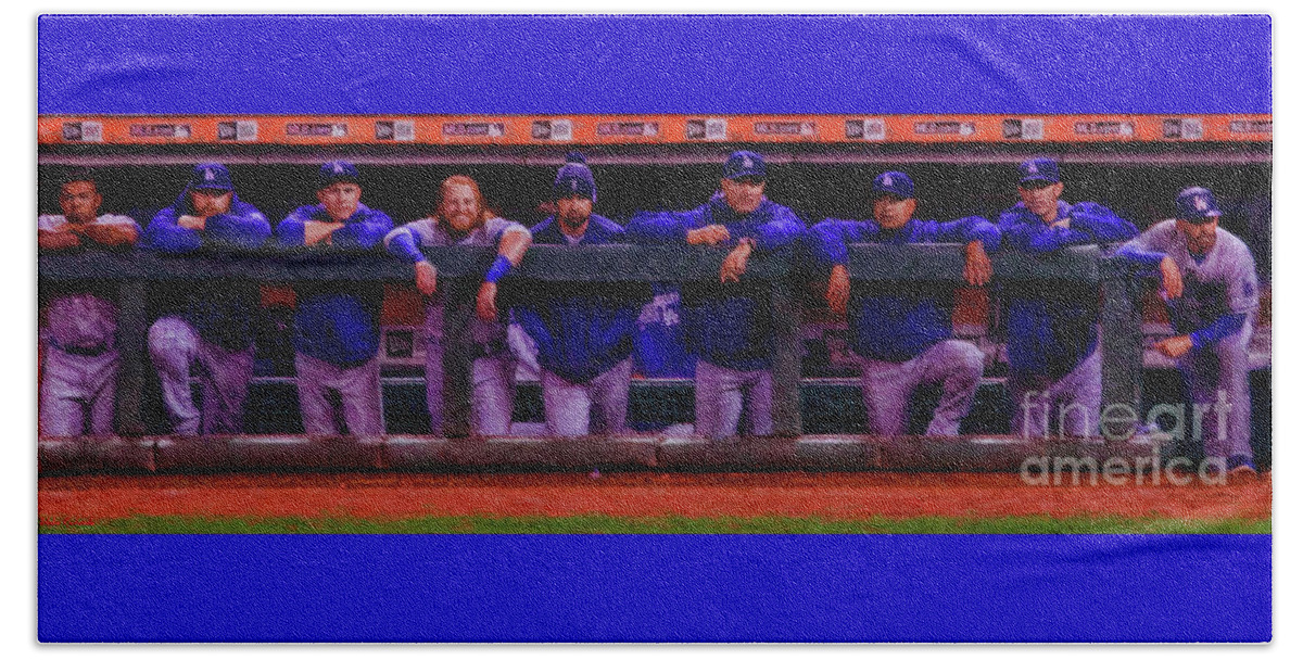  Beach Towel featuring the photograph Los Angeles Dodgers Dugout by Blake Richards