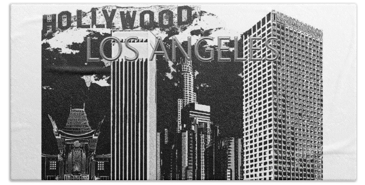 Los Angeles Beach Towel featuring the mixed media Los Angeles by Pharris Art
