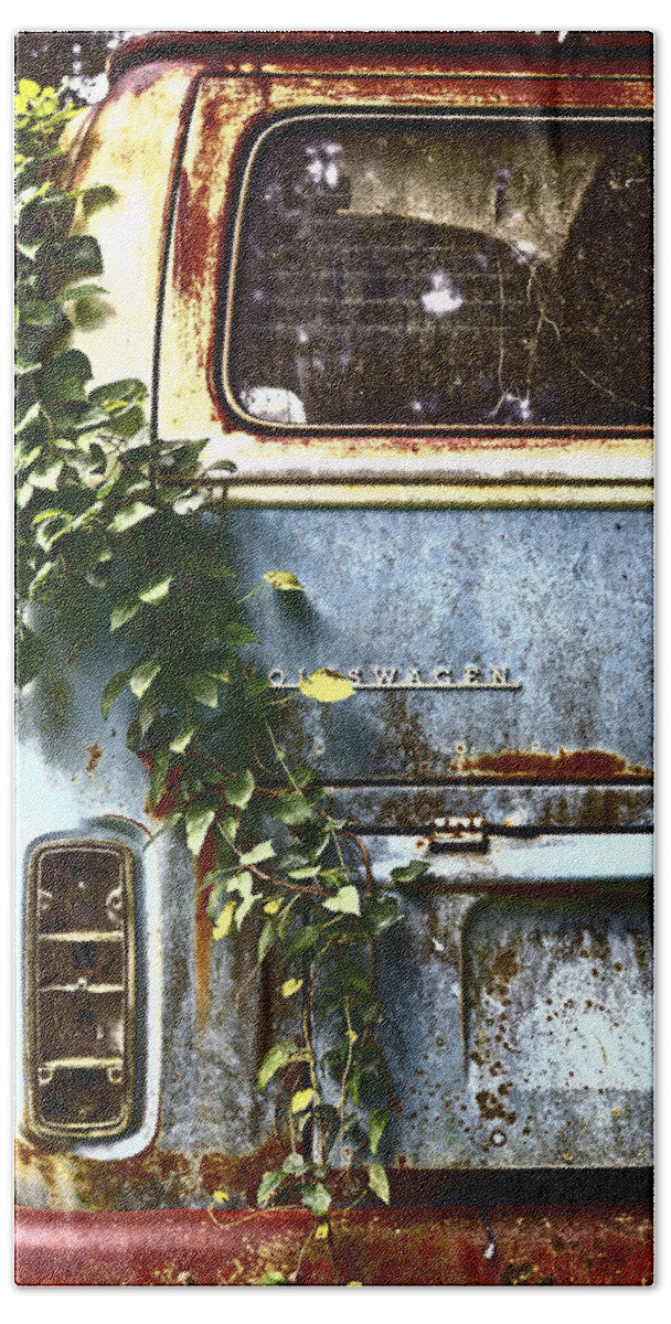 Vw Bus Beach Towel featuring the photograph Lost In Time by Carolyn Marshall