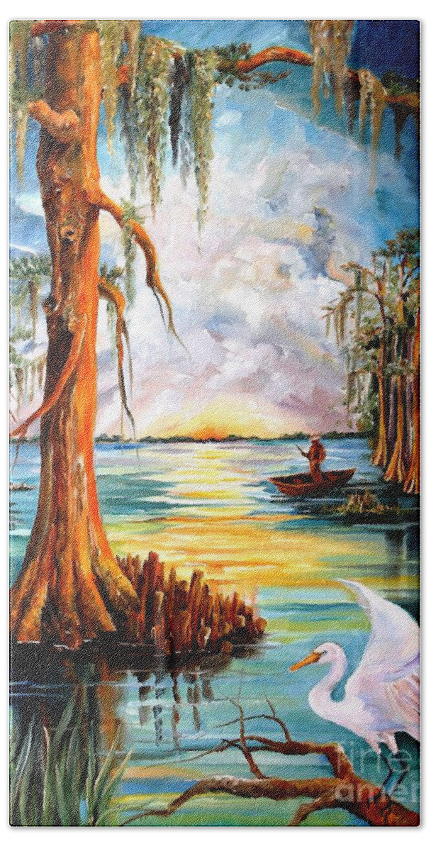 Louisiana Beach Towel featuring the painting Louisiana Bayou by Diane Millsap