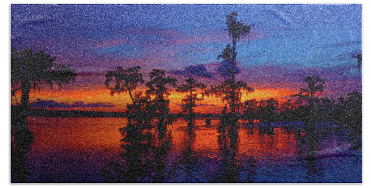 Orcinusfotograffy Beach Towel featuring the photograph Louisiana Blue Salute Reprise by Kimo Fernandez
