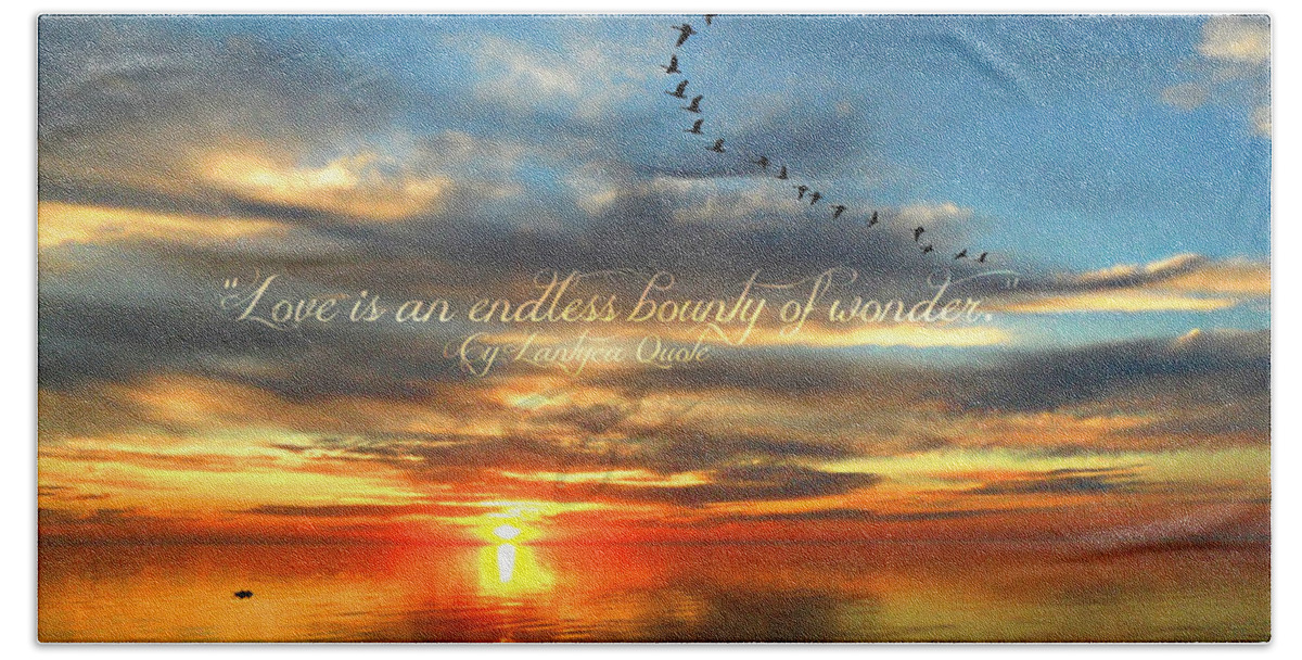 Cy Lantyca Beach Towel featuring the photograph Love Is Endless Wonder by Cyryn Fyrcyd