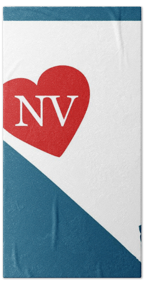 Nevada Beach Towel featuring the digital art Love Nevada White by Custom Home Fashions