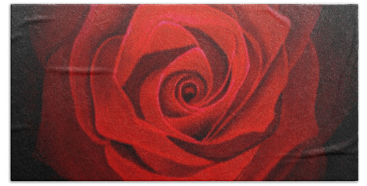 Rose Beach Towel featuring the painting Love by Sudakshina Bhattacharya