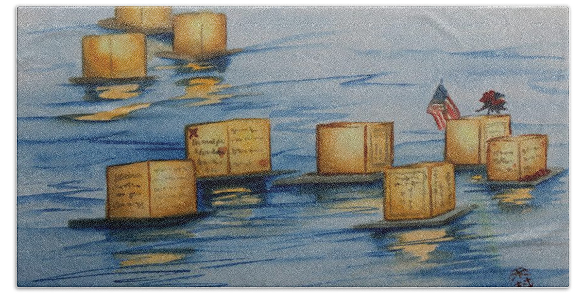 Floating Beach Towel featuring the painting Loving Memories by Kelly Miyuki Kimura