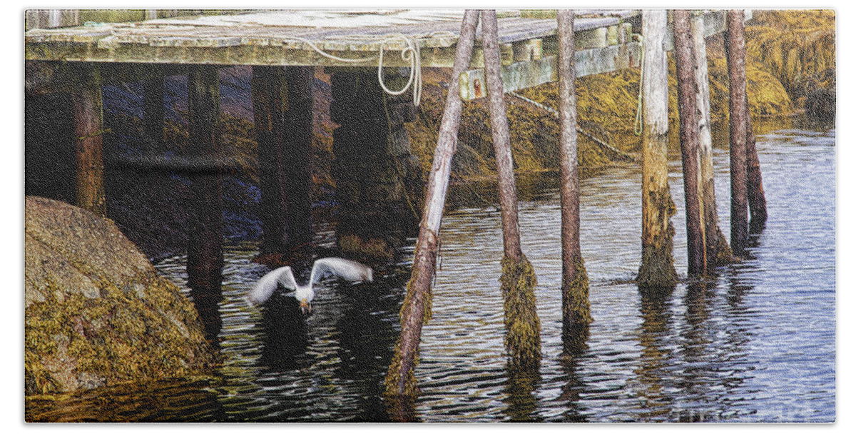 Wharf Beach Towel featuring the photograph Low Tide at Peggy's Cove 8 by Tatiana Travelways